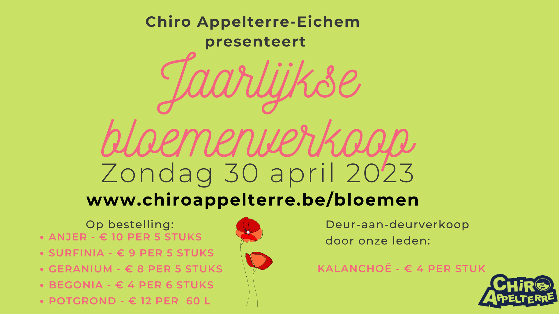 Chiro verkoopt bloemen